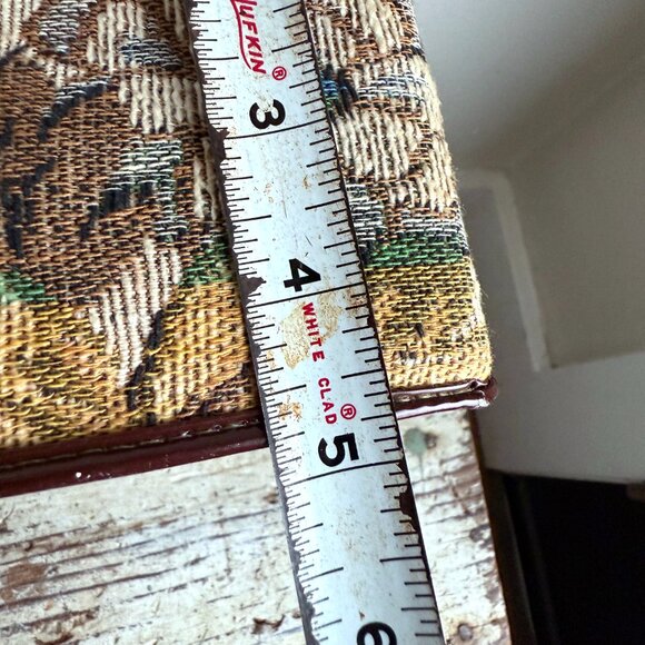 Vintage Floral Tapestry Collapsible Suitcase with Lucite Handle and Zipper Closu - Picture 16 of 16